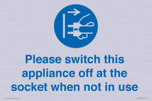 Please switch this appliance off at the socket when not in use